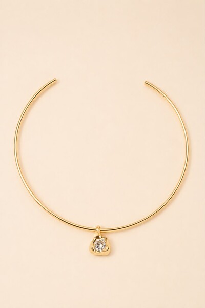 Foto Colar Aro Dourado Vesúvio Zircônia Cristal