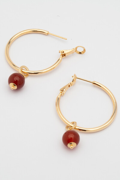 Foto Brinco Argola Dourada Jardins Agatha Cornalina