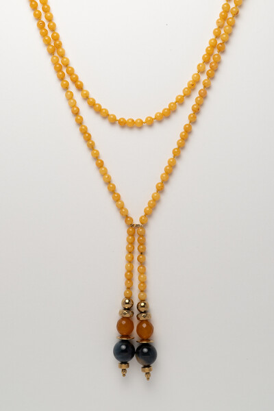 FotoColar Gravata Nautic Jade Amarela Banho Ouro 18K