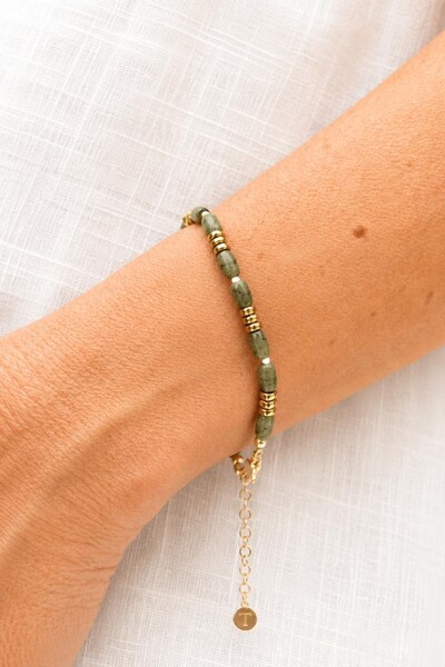 Foto Pulseira Musk Serpentinita Banho Ouro 18K