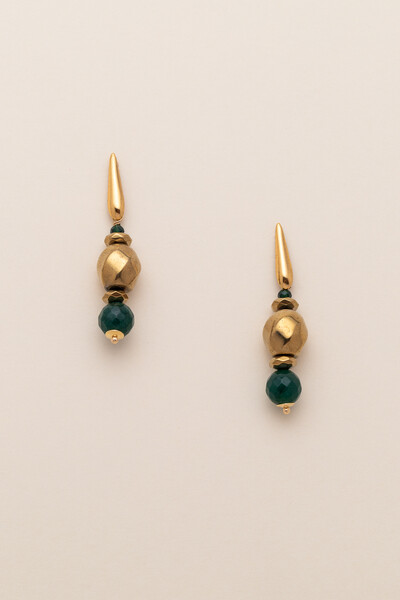 Foto Brinco Ouro Vintage Gaia Jade Verde