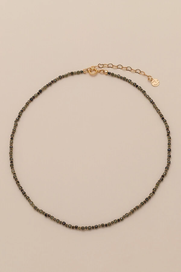 Colar Biarritz Mini Zircônia Verde Banho Ouro 18K