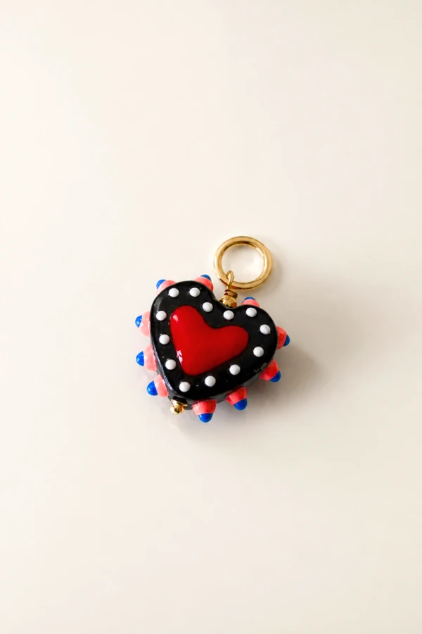 Pingente Coração Amor Color Banho Ouro 18K