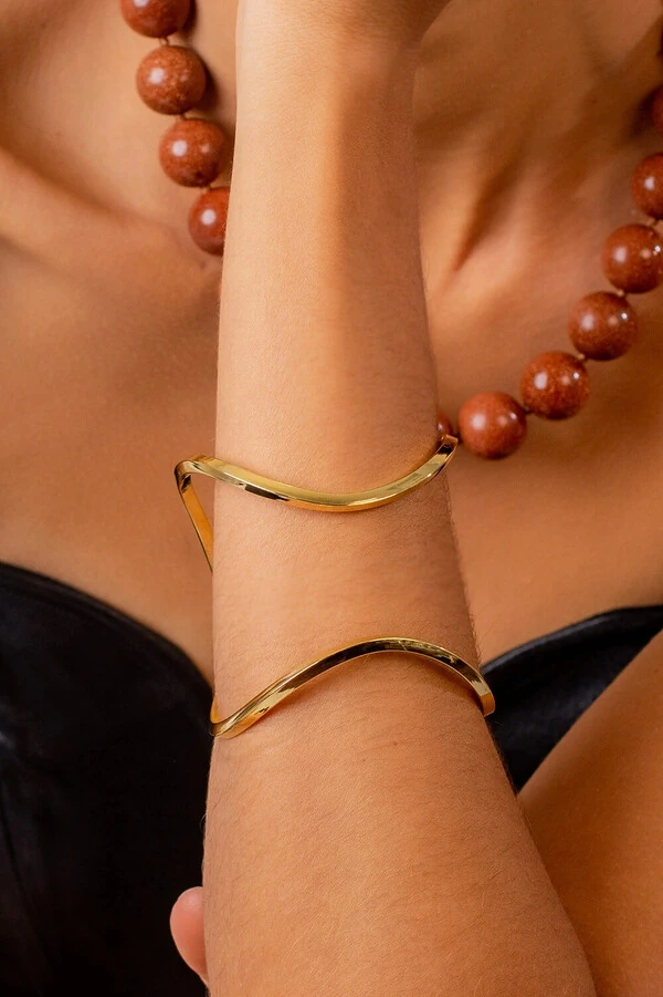 Pulseira Bracelete Encontro Dourado