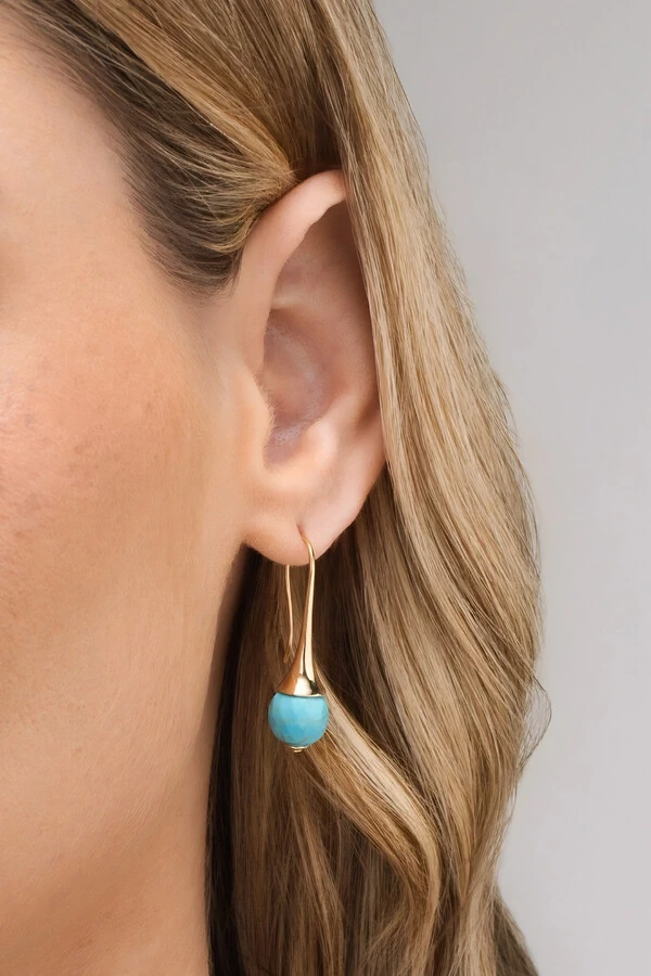 Brinco Anzol Howlita Turquesa