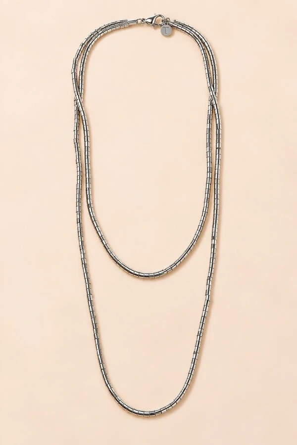 Colar/Pulseira Prateada Canutilhos