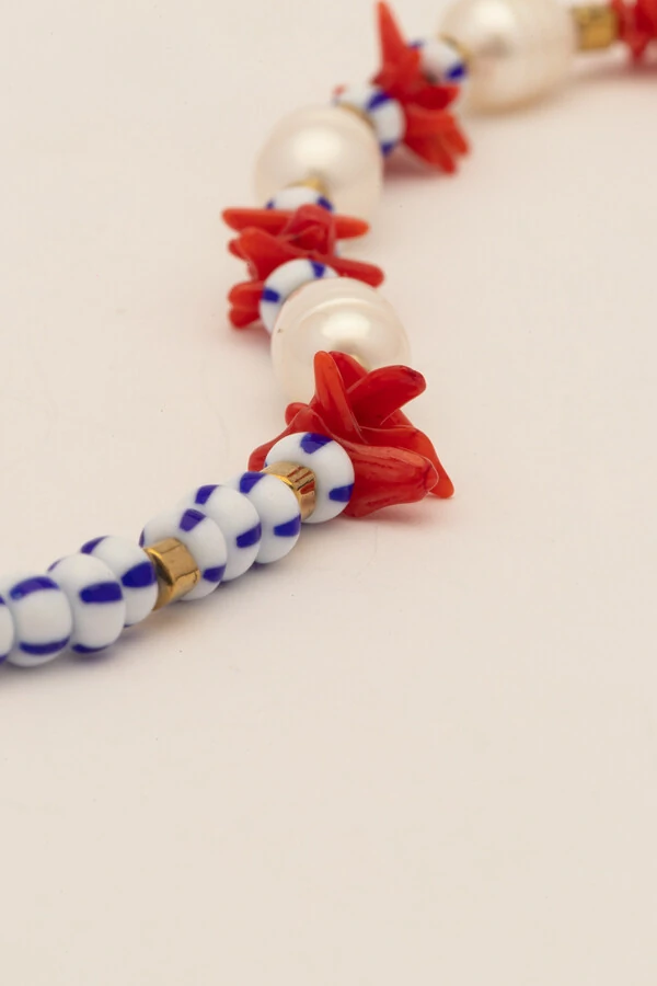 Pulseira Pérola Natural Palito Coral Fishermen’s Banho Ouro 18K