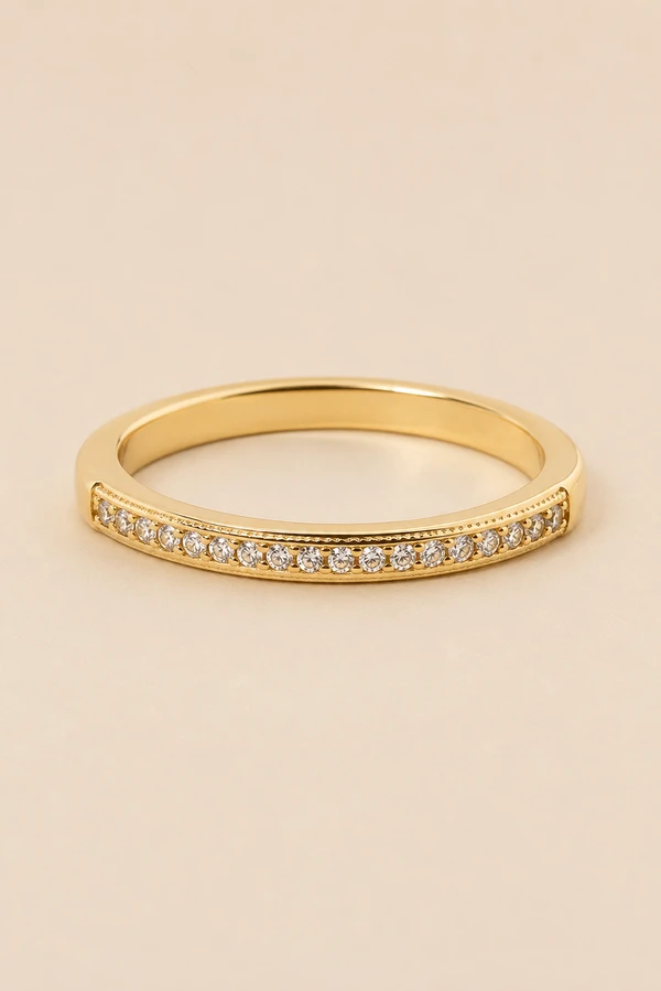 Anel Aparador Zircônia Banho Ouro 18K