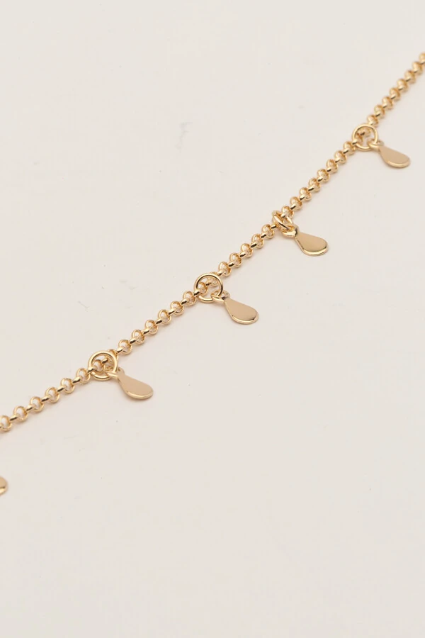 Tornozeleira Gotinhas Banho Ouro 18K