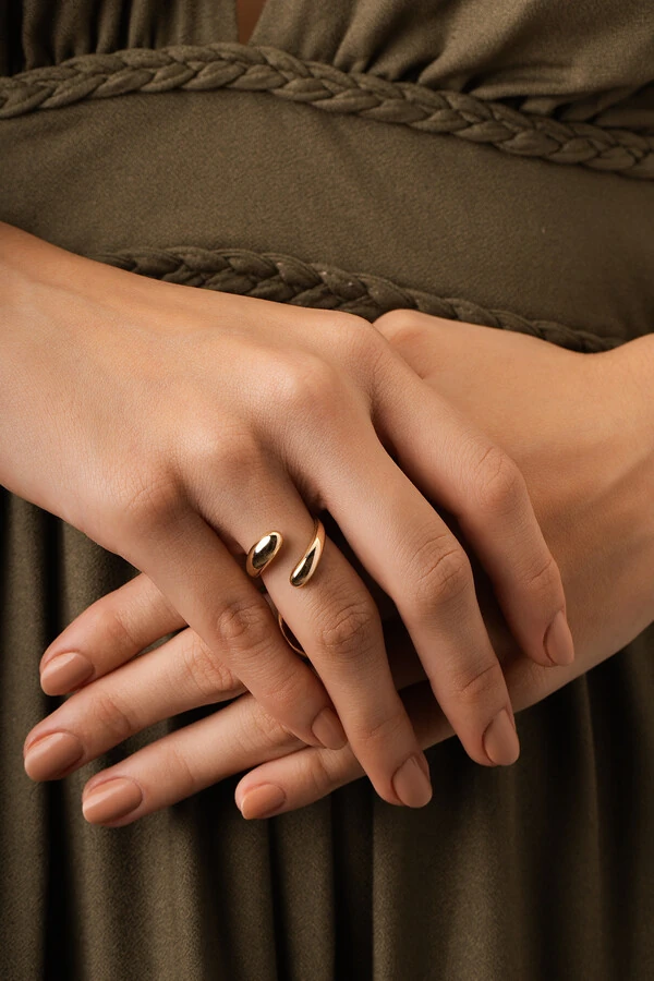 Anel Encontro Slim Banho Ouro 18K