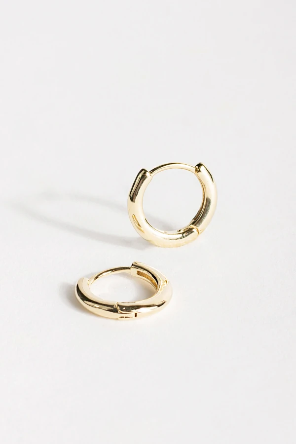 Brinco Mini Argola Lisa Banho Ouro 18k