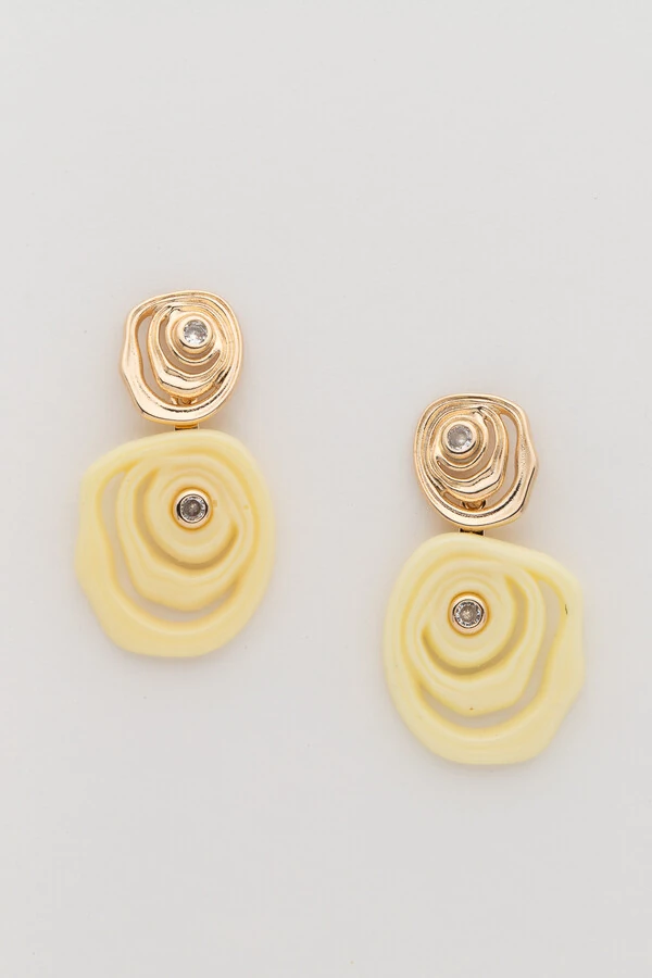 Brinco Dourado Vibração Duplo Resina