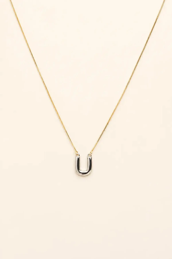 Colar Veneziana Banho Ouro 18K Pingente Liso Prateado