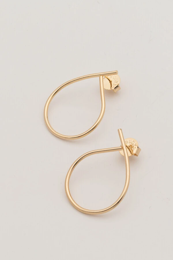 Brinco Gota Vazada Banho Ouro 18K