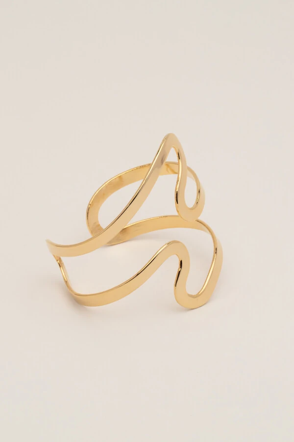 Pulseira Bracelete Dourado Fio Duplo