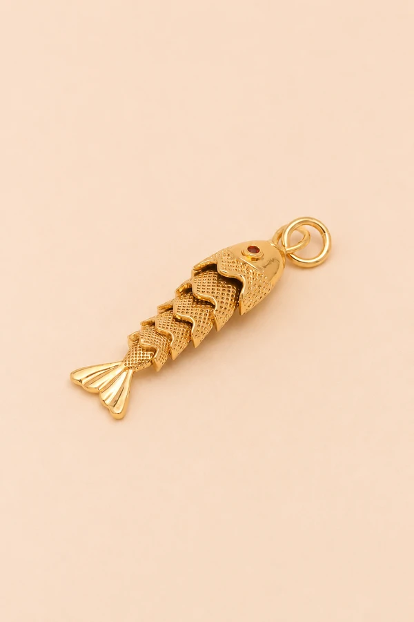Pingente Dourado Peixe Maleável