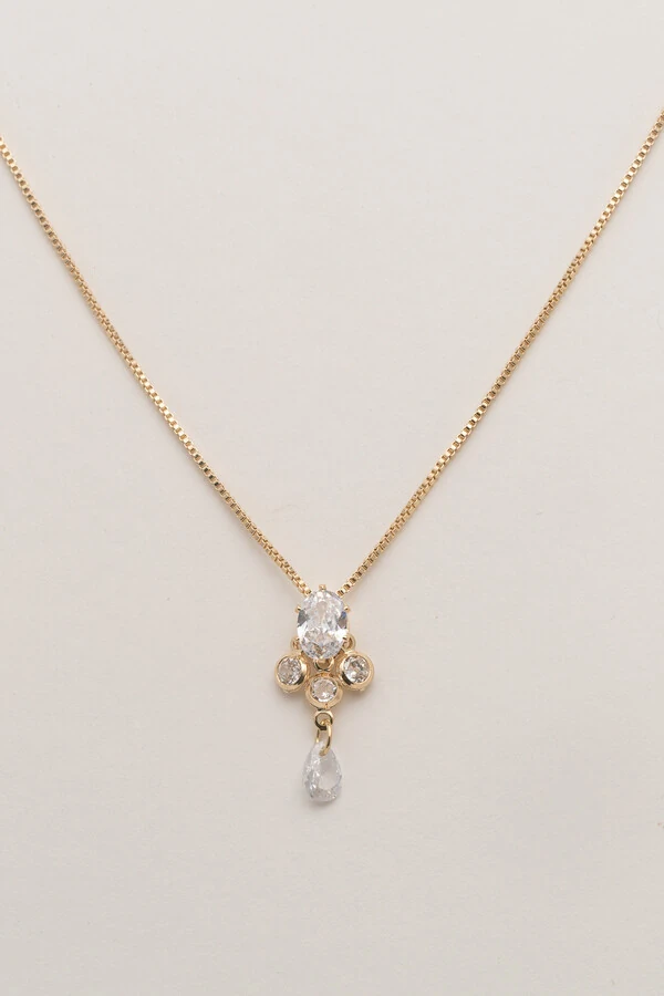 Colar Banho Ouro 18K Zircônias Cristal