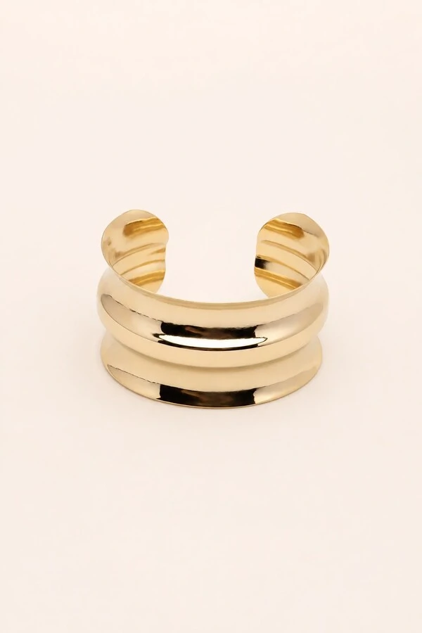 Pulseira Bracelete Largo Dourado