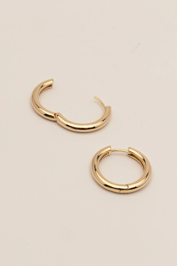 Brinco Argola Dourada Tubo Click