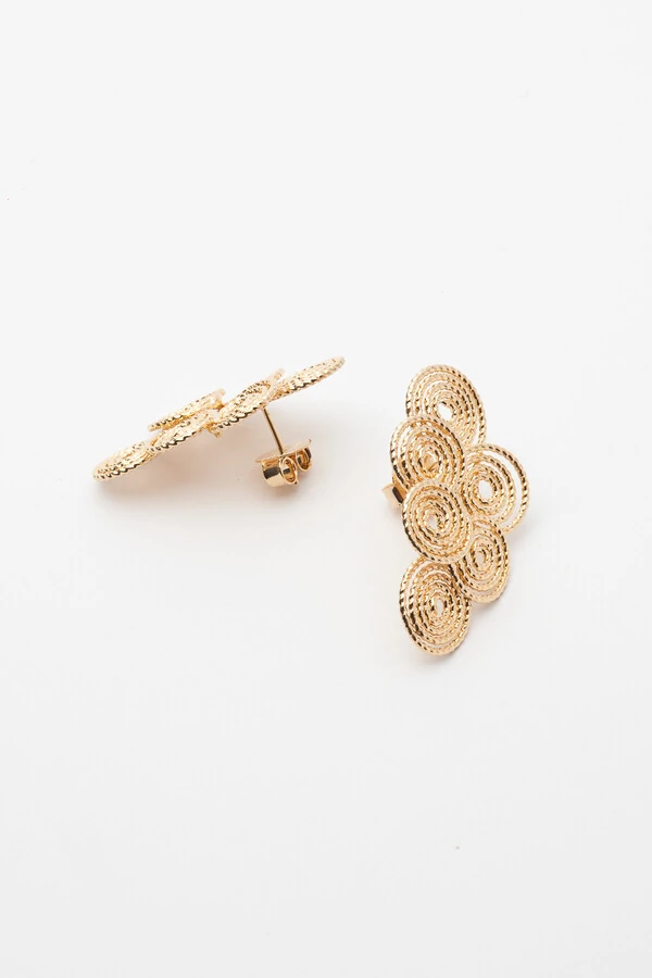 Brinco Dourado Caracóis Diamantado