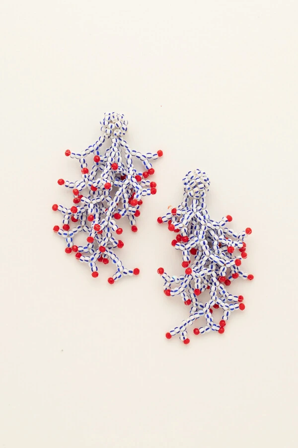 Brinco Cacho Coral Banho Ouro 18K