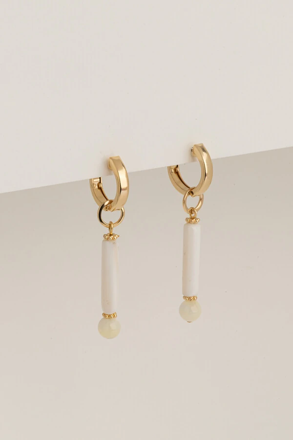 Brinco Argola Palito Madre Banho Ouro 18K