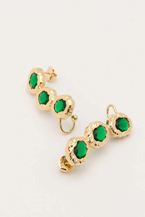 Brinco Dourado Earcuff Amazonas Verde