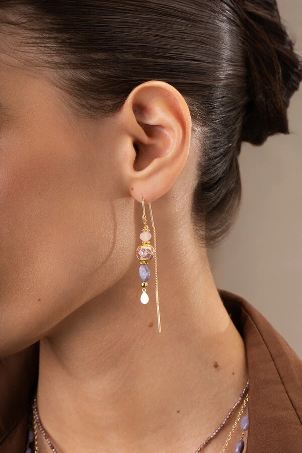 Brinco Anzol Luna Banho Ouro 18K