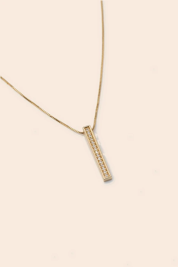 Colar Palito Zircônia Banho Ouro 18k