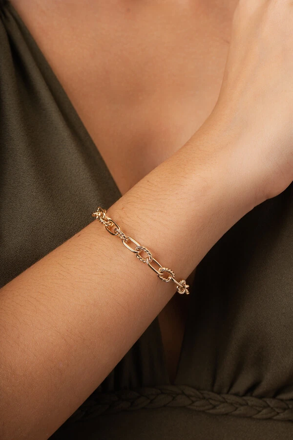 Pulseira Dourada Mix de Elos