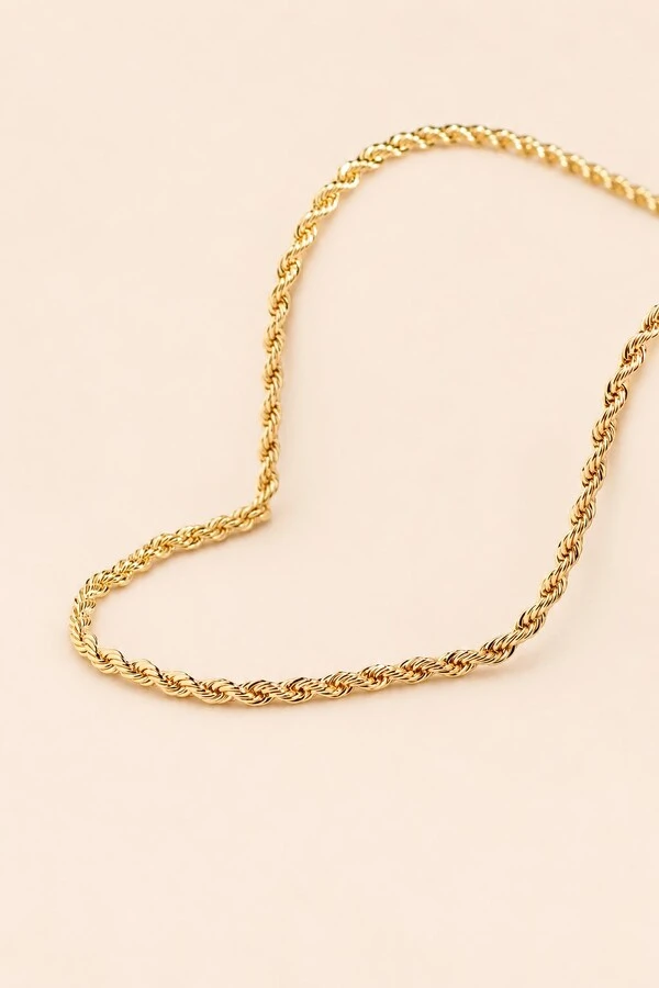 Colar Cordão Baiano Banho Ouro 18K