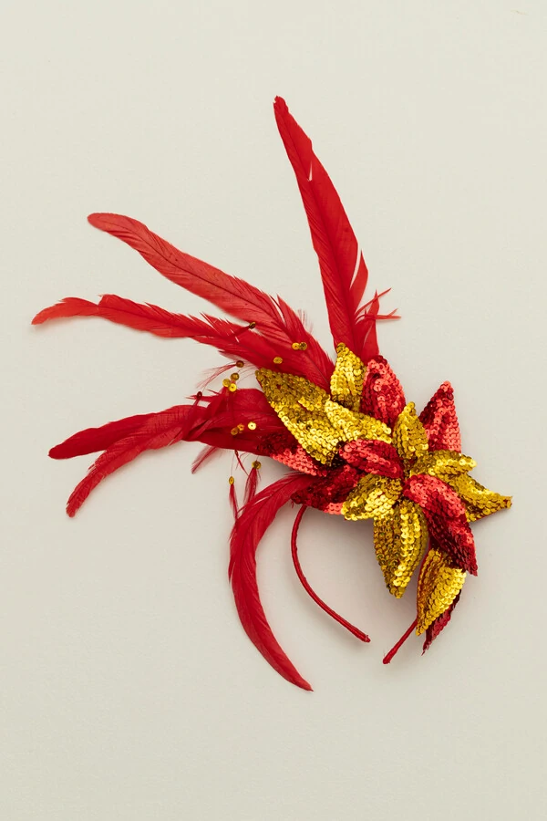 Tiara Carnaval Pluma Vermelha