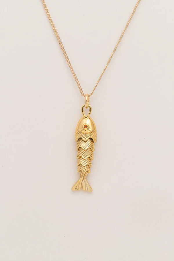Pingente Dourado Peixe Maleável