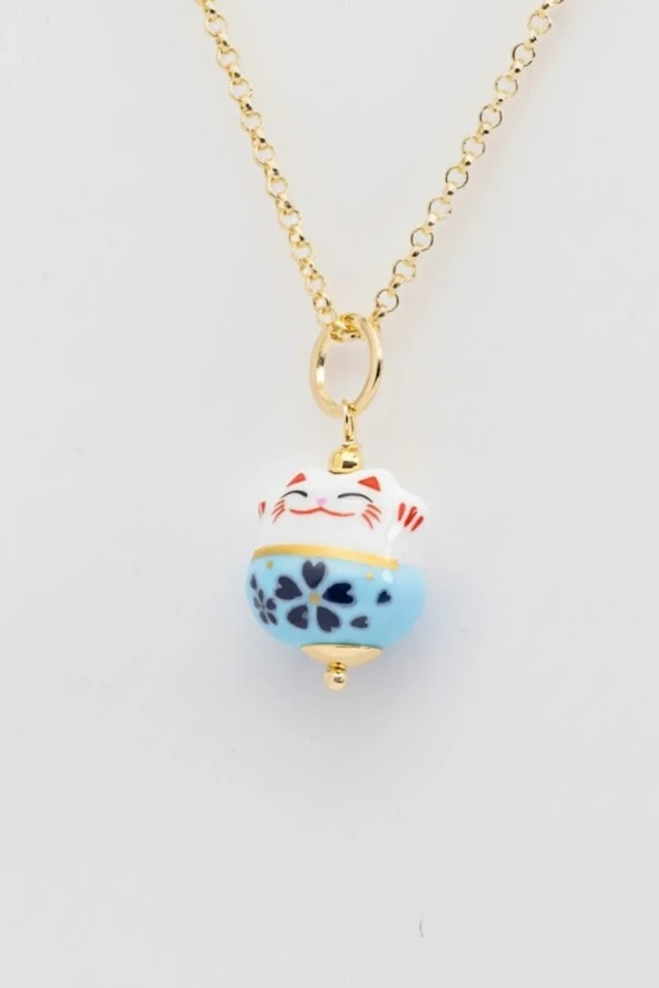 Pingente Gatinho Da Sorte Banho Ouro 18K