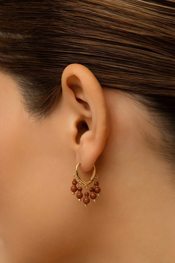 Argola Cachinho Goldstone Banho Ouro 18K