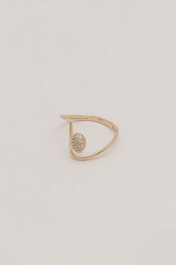 Anel Curvas Zircônia Banho ouro 18K