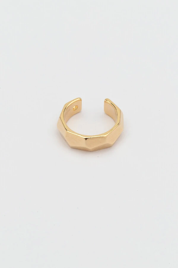 Brinco Piercing Fake Geométrico Pé Banho Ouro 18K