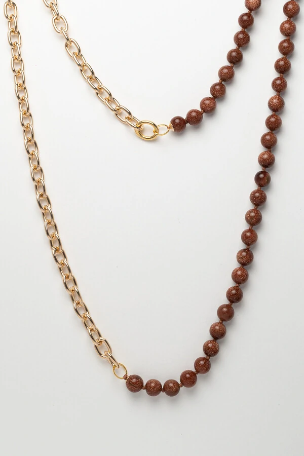 Colar Dourado 2 em 1 Vicenza Goldstone