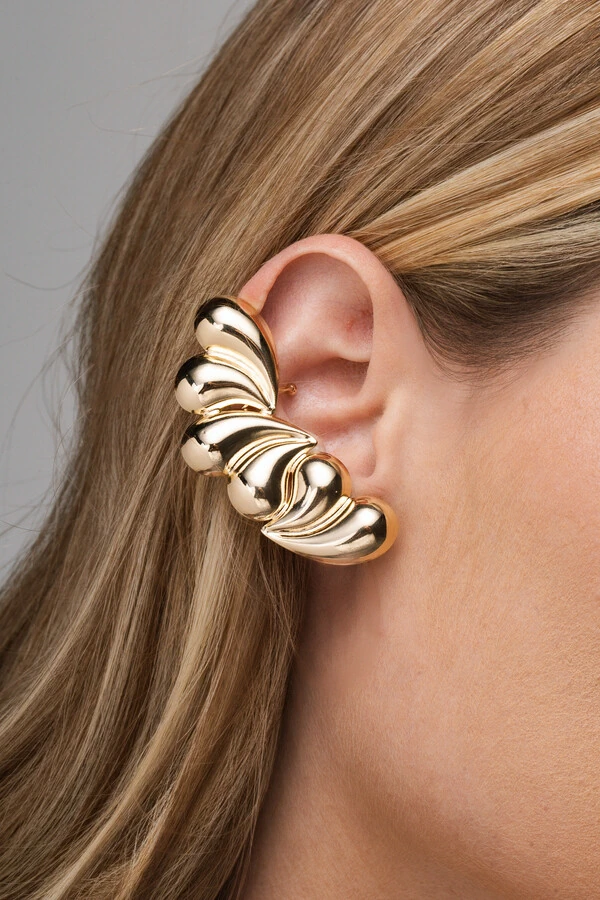 Brinco Dourado Ear Cuff Gotas