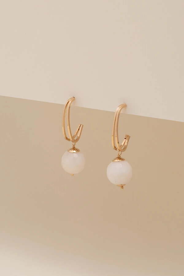 Brinco Solar Jade Cloud Banho Ouro 18K