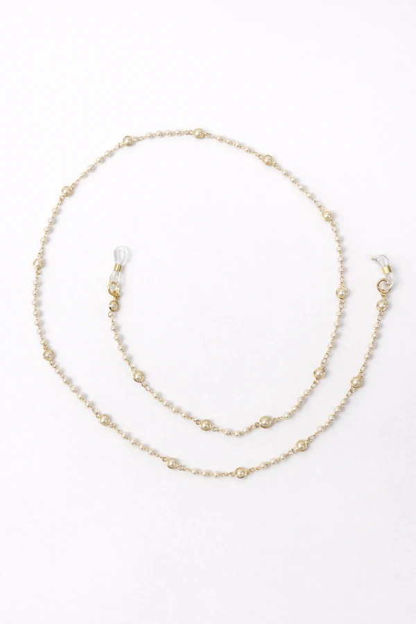 Porta Óculos Dourado Pérolas