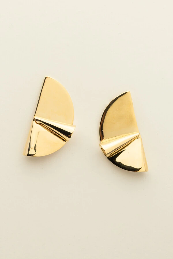 Brinco Dourado Placa Dobradura