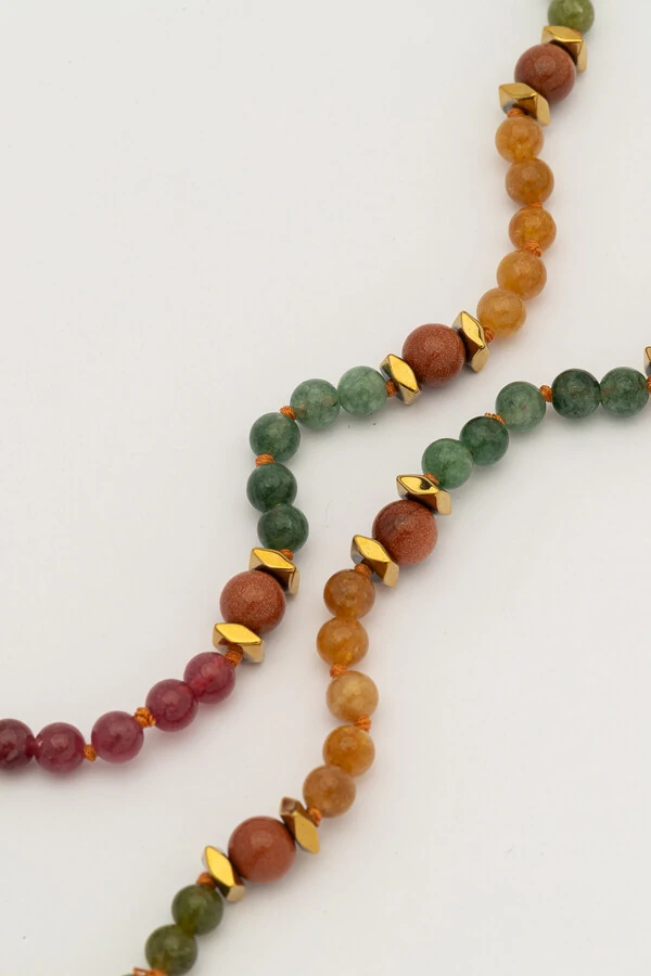 Colar Good Vibes Jade Color Goldstone