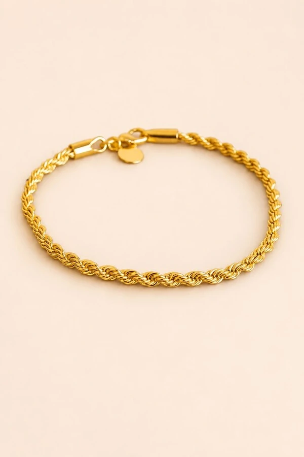 Pulseira Cordão Baiano Banho Ouro 18k
