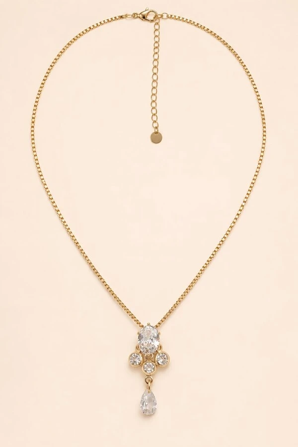 Colar Banho Ouro 18K Zircônias Cristal