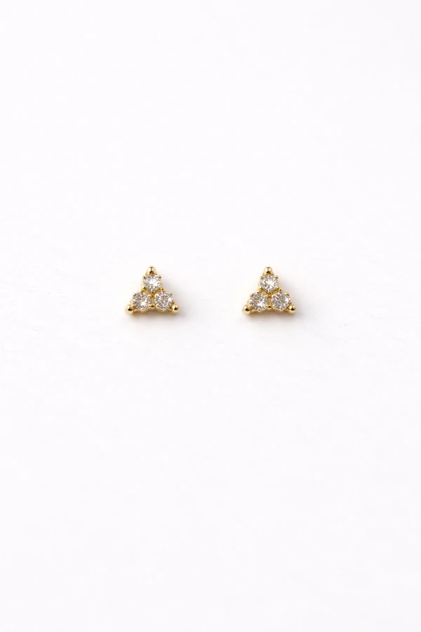 Brinco Zircônia Segundo Furo Banho Ouro 18K