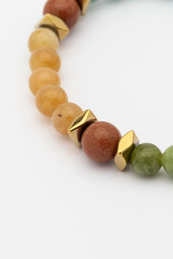 Pulseira Good Vibes Jade Color Goldstone