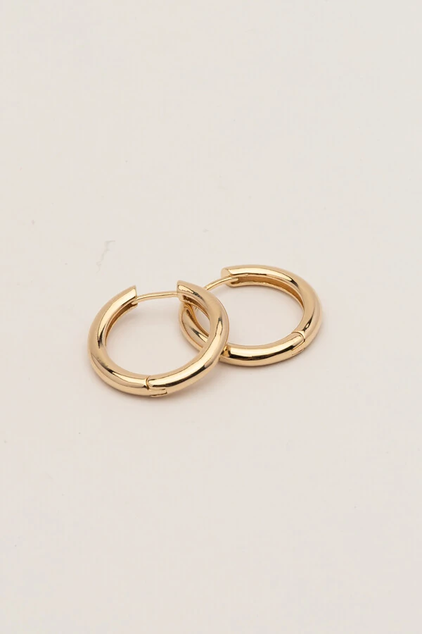 Brinco Argola Dourada Tubo Click