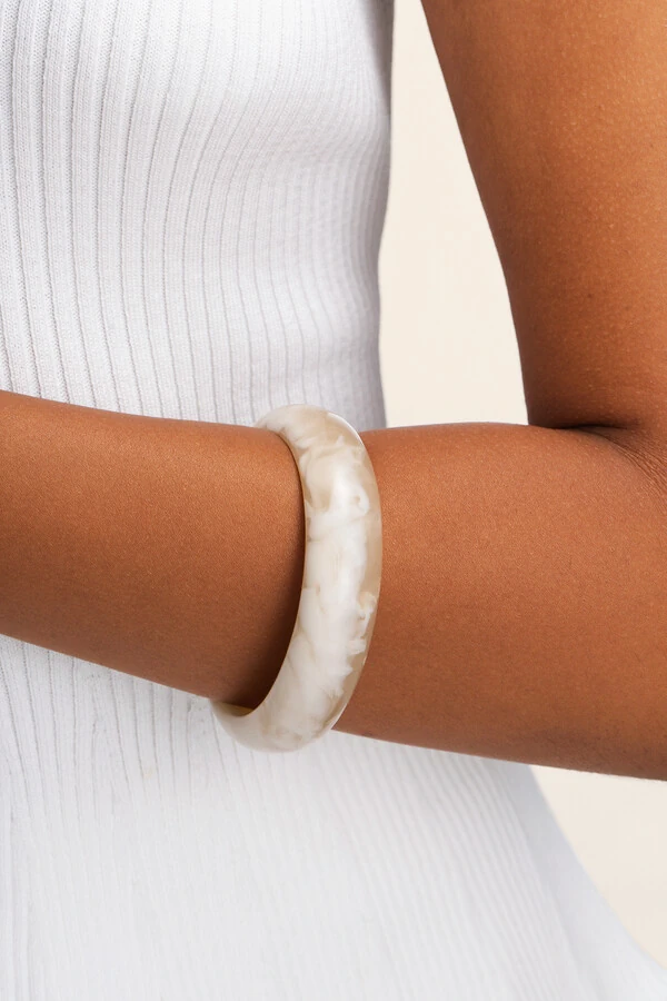 Pulseira Resina Mescla Bege