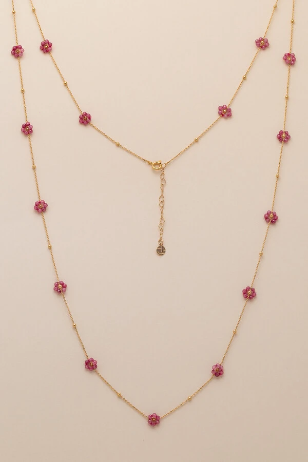 Colar Longo Fiore Primavera Banho Ouro 18K